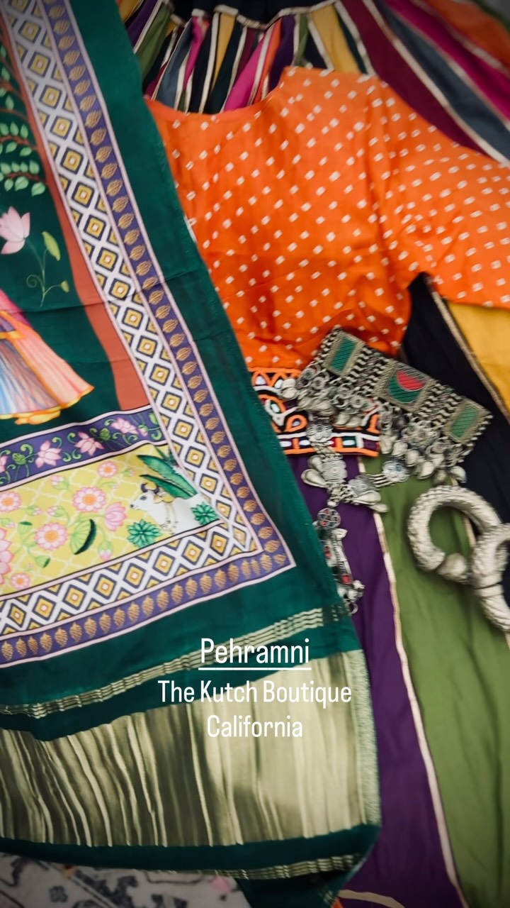Gherdaar ghaghro with Bandhani blouse and Pichwai dupatta