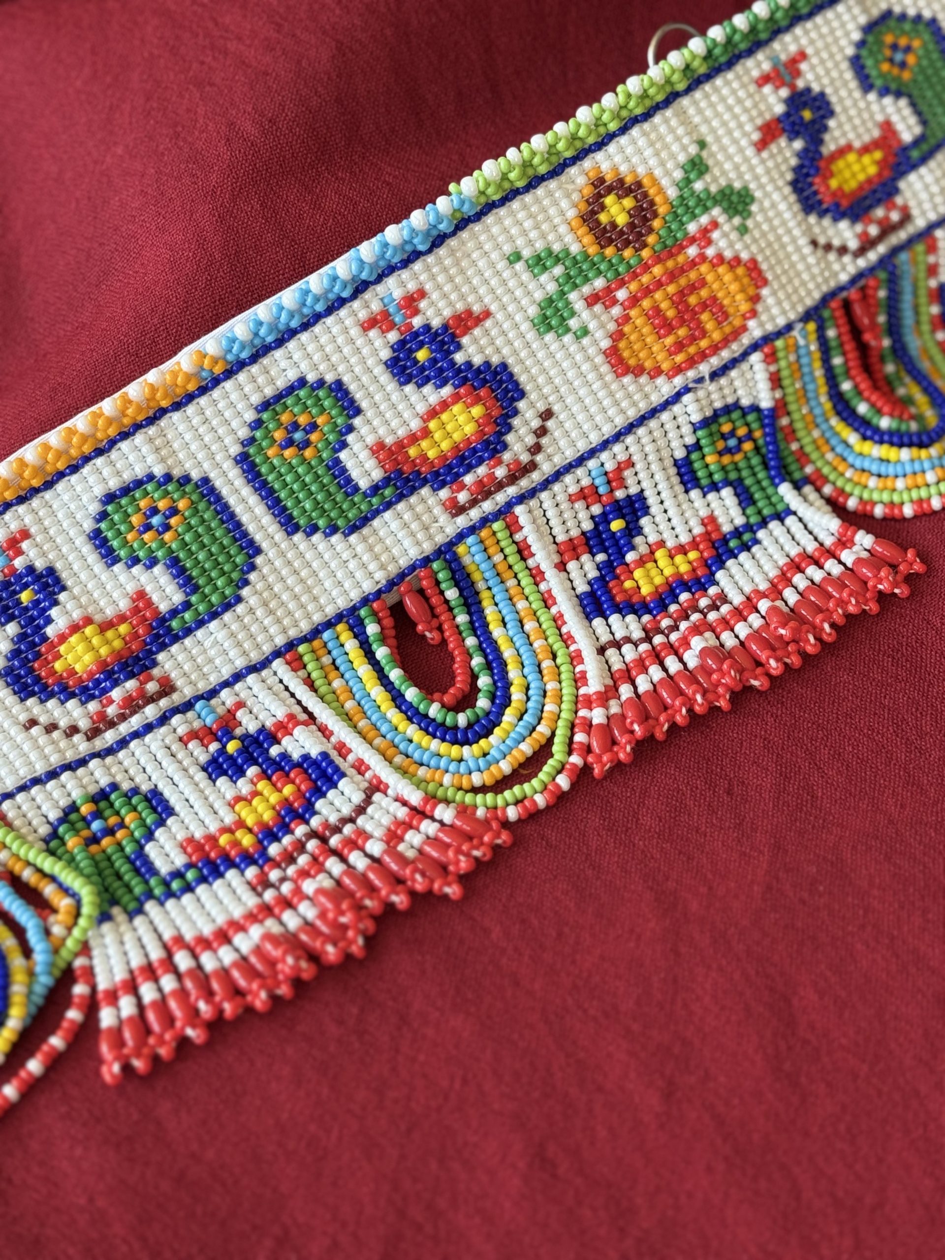 Traditional colorful Moti beadwork toran from Kutch