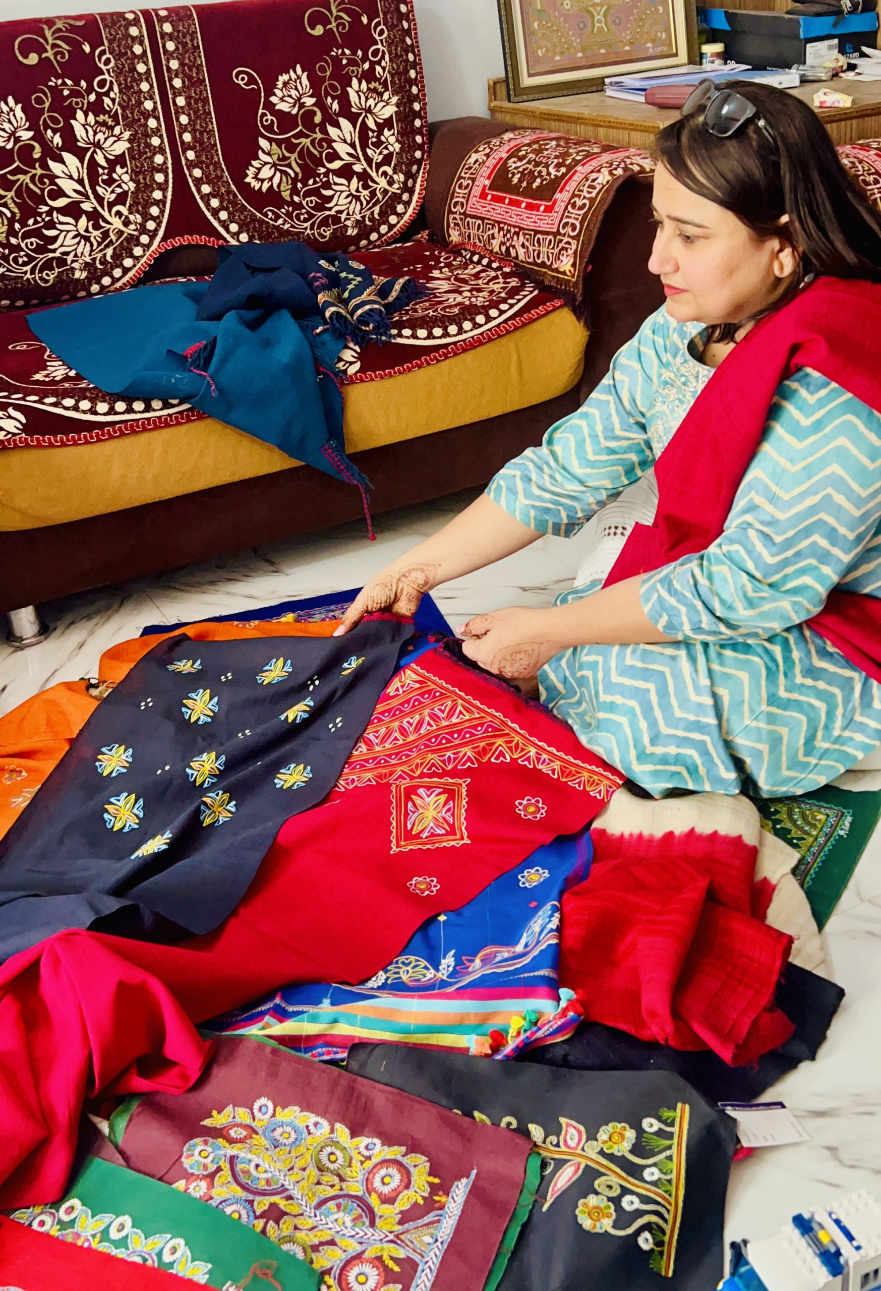 A colourful spread of handcrafted textiles
