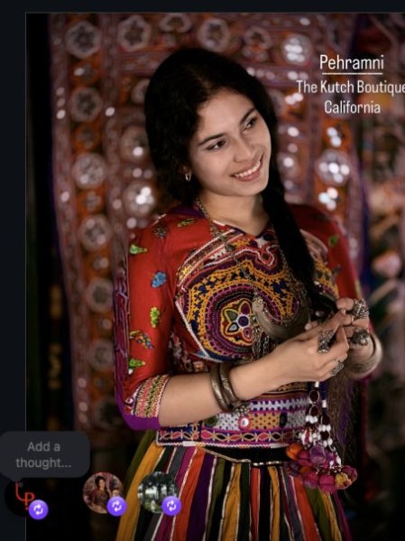 Haiet wearing a handcrafted Kutchi ensemble