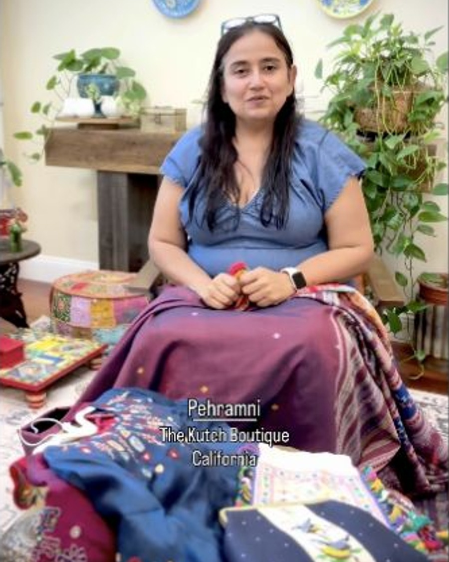 Kutchi Mulberry Silk saree with curated blouses and potlis