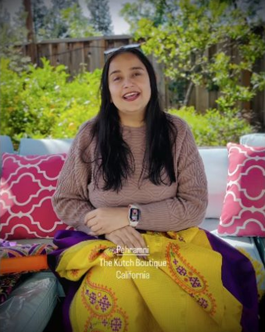One-of-a-kind handcrafted embroidered saree by Pehramni