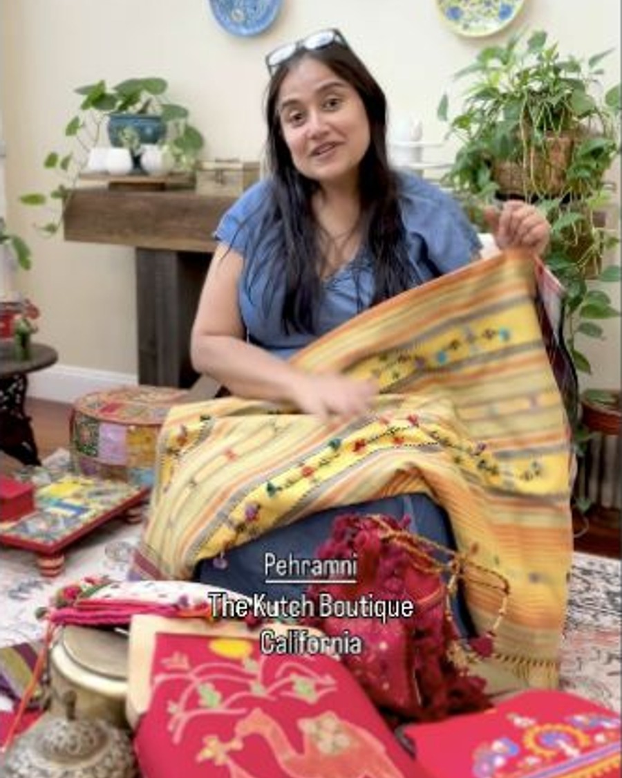 Kutchi Tussar Bhujodi saree with curated accessories